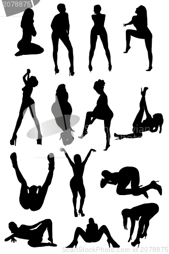 Image of Different silhouettes of the women