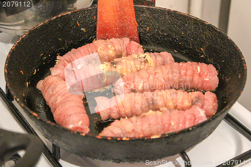 Image of Process of cooking of chops curtailed into tubules