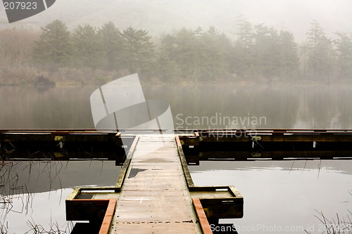 Image of Lake, Dock, and Fog
