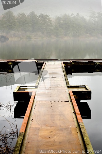 Image of Lake, Dock, and Fog