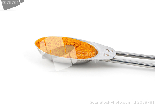 Image of Turmeric measured in a metal teaspoon