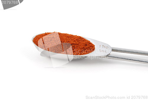 Image of Cayenne measured in a metal teaspoon