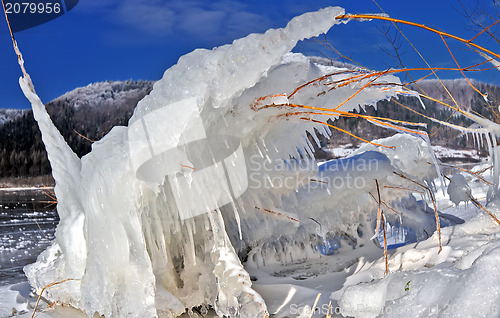 Image of Amazing winter landscape, background ice form