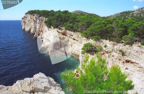 Image of Adriatic summer sunny coast cliff  Croatia