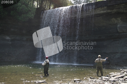 Image of fishing at the waterfalls