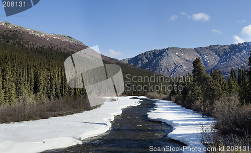 Image of Unfreezing river in mountain country