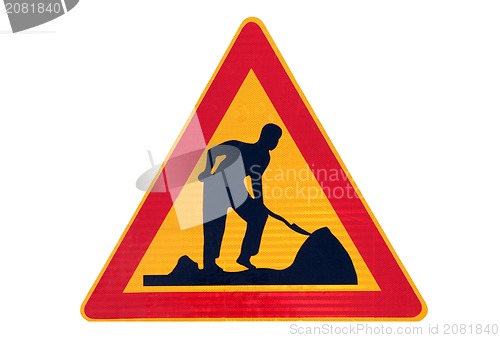 Image of  Road Work Traffic Sign Isolated over White