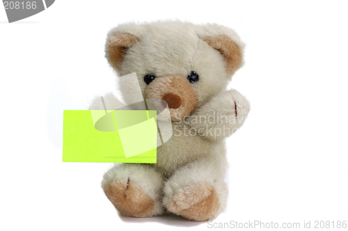 Image of Teddy with a note