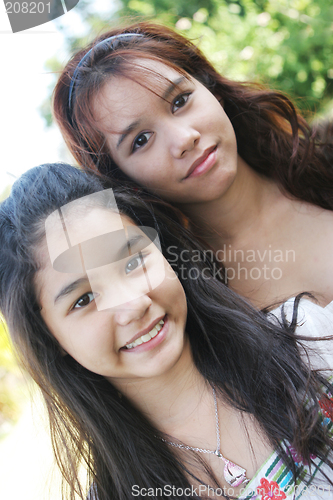 Image of Portrait of two lovely Thai girls