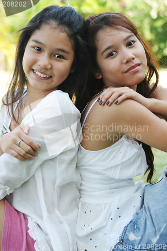 Image of Portrait of two lovely Thai girls