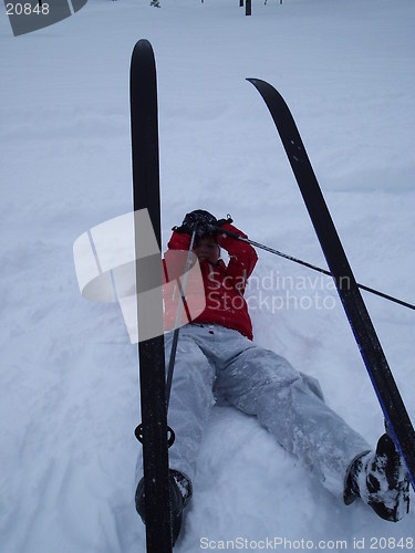 Image of Girl and ski,cross-country skiing