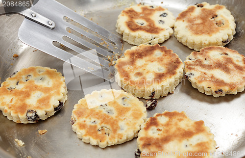 Image of Welsh cakes cooking