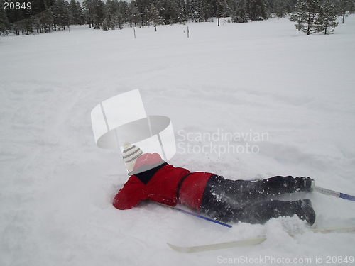 Image of Boy who have falling in the snow