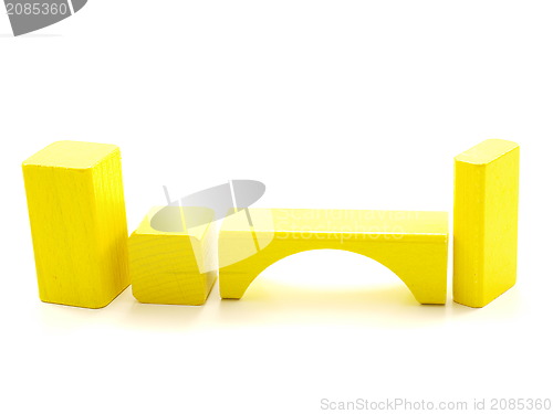 Image of Yellow wood bricks