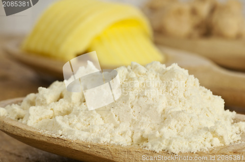 Image of baking ingredients  meal, butter