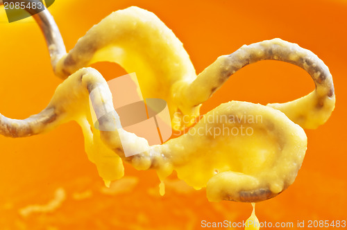 Image of dough mixer with dough