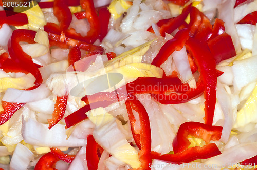 Image of  salad of chicory and red peppers