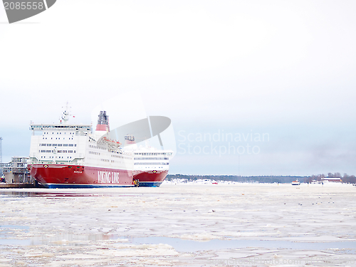 Image of Red and white ferries