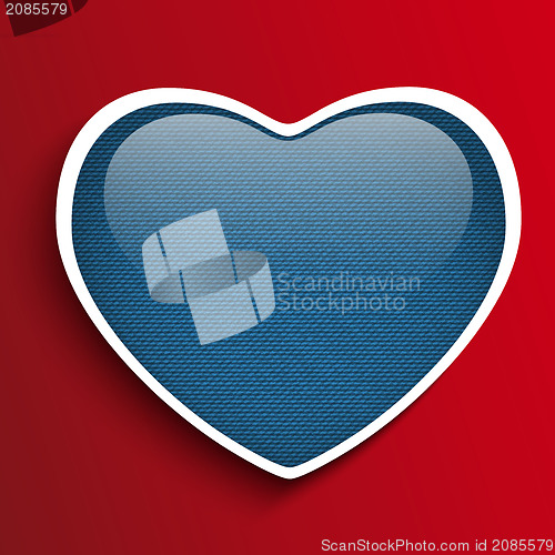 Image of Valentines Day Heart in Jeans Texture