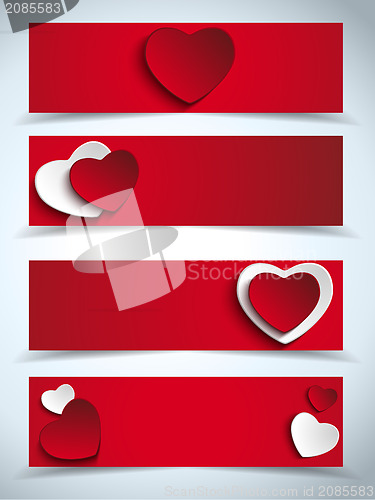 Image of Valentines Day Set of Four Web Banners