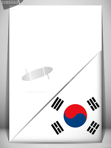 Image of South Korea Country Flag Turning Page