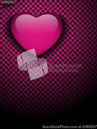 Image of Valentines Day Glossy Emo Heart. Pink and Black Checkers