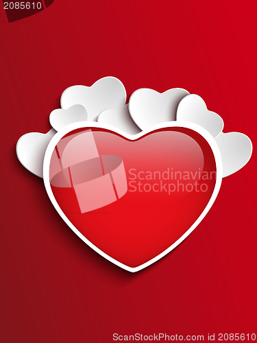 Image of Valentines Day Heart on Red Background