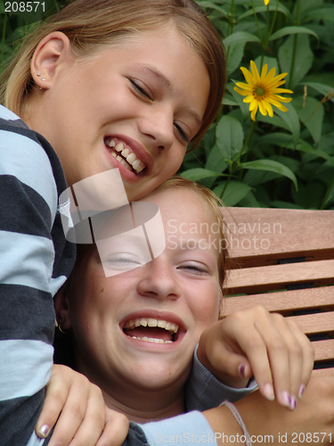 Image of giggling teens