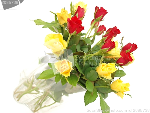 Image of Red and yellow roses