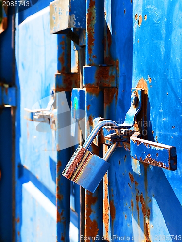 Image of Steel lock on container