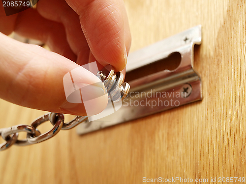 Image of Security chain, door