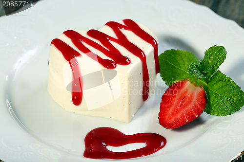 Image of Dessert in the shape of a heart closeup. 