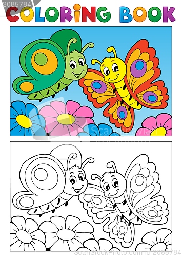 Image of Coloring book butterfly theme 1