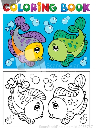 Image of Coloring book with fish theme 2