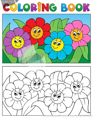 Image of Coloring book with flower theme 1