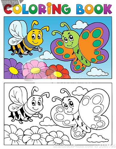 Image of Coloring book butterfly theme 2