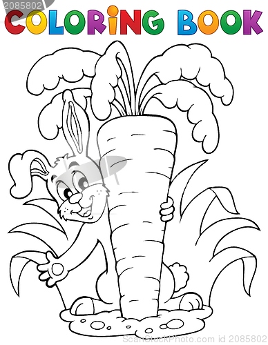 Image of Coloring book rabbit theme 1