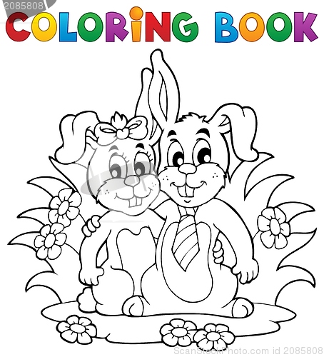 Image of Coloring book rabbit theme 2