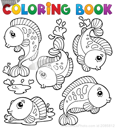 Image of Coloring book with fish theme 1