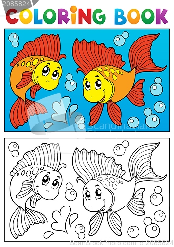 Image of Coloring book with marine animals 8