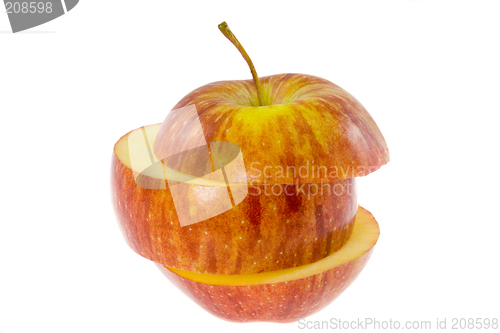 Image of Sliced red apple

