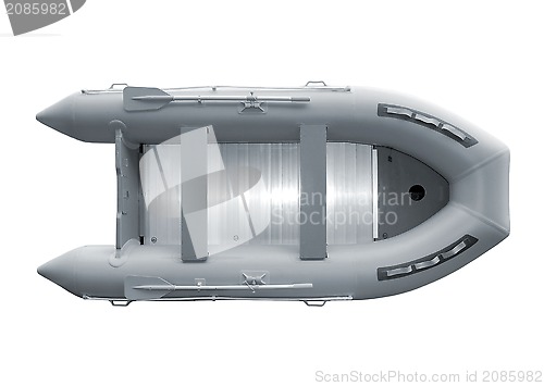 Image of inflatable boat with path