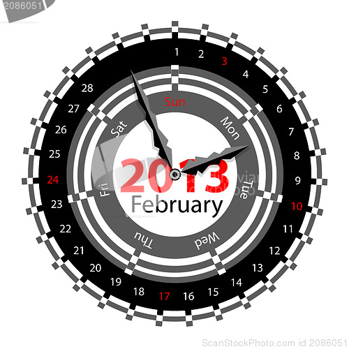 Image of Creative idea of design of a Clock with circular calendar for 20