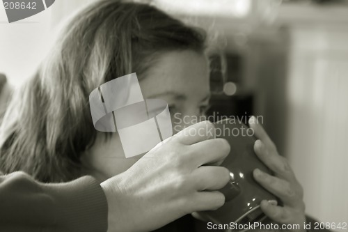 Image of Woman Sipping Coffee 2