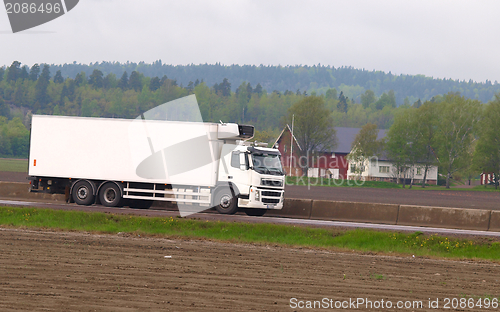 Image of White truck on the road