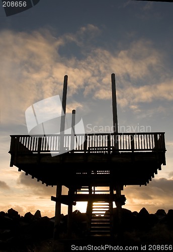 Image of Observation Deck Silhouette, South Jetty