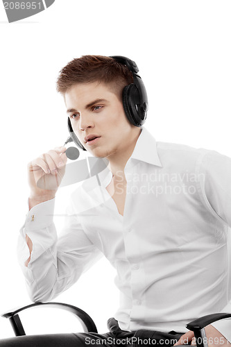 Image of Young man in headset