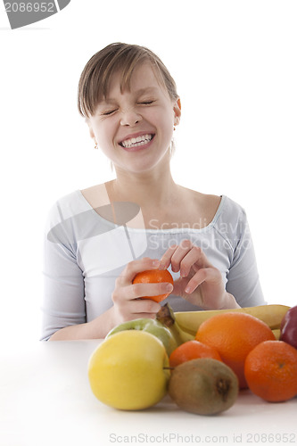 Image of Image of a girl with fruit