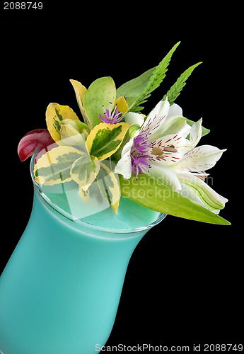 Image of Alcohol drink, cocktail with flower, isolated 