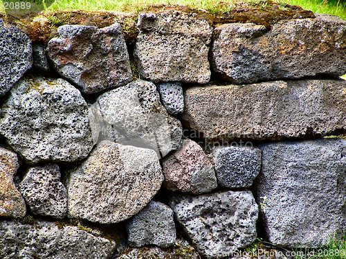 Image of larva stone wall